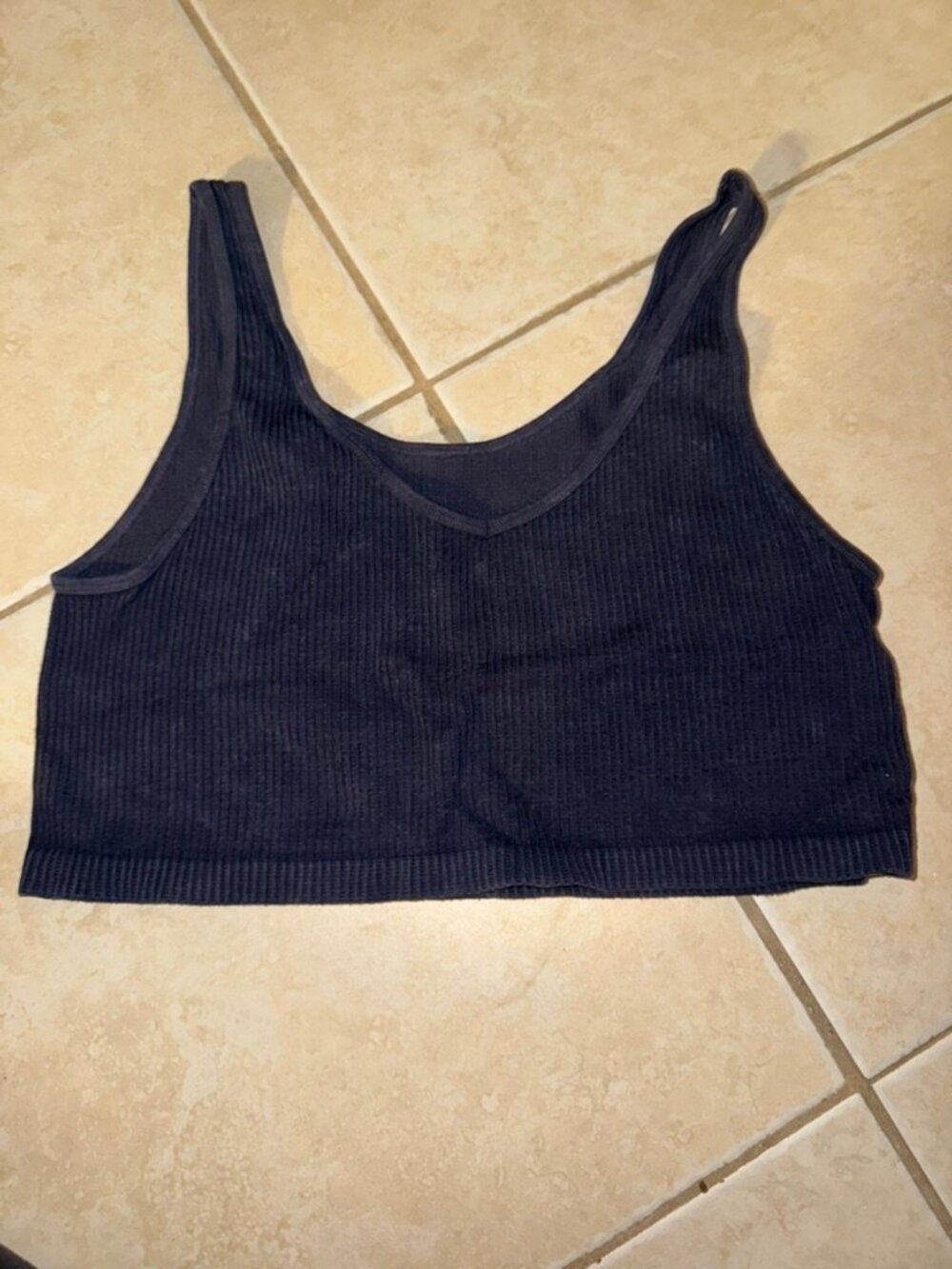 AE Navy blue ribbed crop top